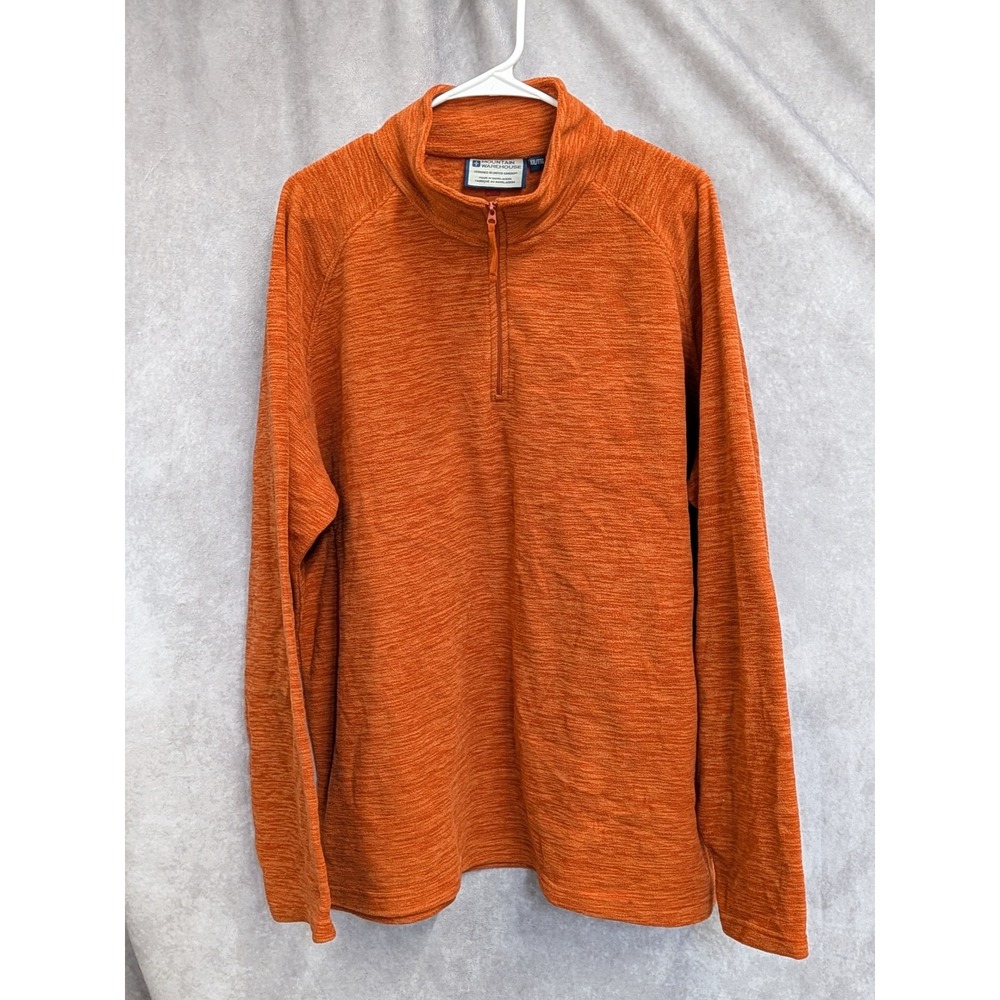 Mountain Warehouse Men XXL Orange Dye Quarter Zip Fleece‎ Pullover Jacket-C267